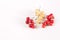 Red Currant White Currant Brunches on White Background Copy Space Horizontal