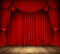 Red curtain of classical theater with wood floor