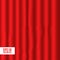 Red curtain for decoration on the theater