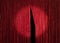 Red Curtain with Peek Opening