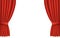 Red curtain on stage. 3d realistic theater curtains. Decor for open theatre, movie cinema and opera. Luxury velvet for show,