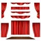 Red Curtain And Stage Icons Set