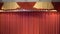 Red curtain on stage in the theater. Curtains