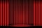 Red curtain for the stage. Vector theater background. Velvet satin curtain