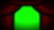 Red curtain theater stage opera cinema open close green screen animation 3d