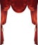 Red curtain on a white background