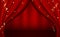 Red curtains Open Luxury Invitation Banner Background. Vector Illustration