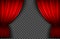 Red curtains. Realistic open velvet stage curtain for theatre show, circus or cinema. Portiere drapes for premiere