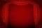 Red curtains on red background with glittering stars