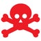 Red danger scull icon