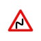 Red Dangerous double-turn sign