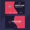 Red and dark shape minimal professional business card