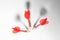Red dart arrows for game on white background, above