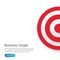 red dartboard center goal. strategy achievement and business success flat design. Archery dart target and arrow for banner or