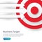 red dartboard center goal. strategy achievement and business success flat design. Archery dart target and arrow for banner or