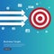 red dartboard center goal. strategy achievement and business success flat design. Archery dart target and arrow for banner or