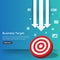 red dartboard center goal. strategy achievement and business success flat design. Archery dart target and arrow for banner or