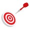 Red darts target aim