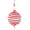 Red decor christmas tree ball with strips for your design, stock