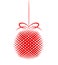 Red decor christmas tree ball with strips for your design, stock