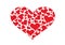 Red decorated heart sign symbol of love to valentine day