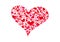 Red decorated heart sign symbol to valentine day