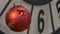 Red decorative ball on the christmas tree.