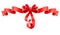 Red decorative bow with ribbon