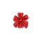 Red decorative gift round rosette bow, realistic vector illustration isolated.