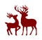 Red Deer Christmas Silhouette