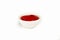 Red delicious ketchup or tomato sauce in a bowl on a white background. For the restaurant menu. Traditional Japanese