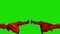 Red Demon Devil Wings Green Screen Front 3D Renderings Animations