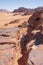 red desert with rocks Wadi Rum in Jordan during the day