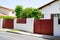 Red design home metal aluminum gate of modern house