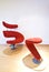 Red designer armchair