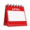 Red Desktop Calendar Icon Showing a April Month Page. 3d Rendering