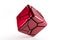 Red destructed 3d cube with cracked lines