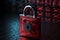 A red detailed padlock guarantees both robust digital security and a seamless user experience