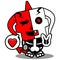 red devil bone love mascot