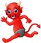 Red devil cartoon running