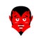 Red Devil. Funny demon. Satan with horns. Crafty Mephistopheles.