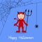 Red Devil & Spider Web Halloween Card