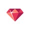 Red diamond flat icon. Slot machine symbol