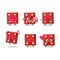 Red dice cartoon character with love cute emoticon