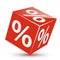 Red dice cube percentage, concept discounts