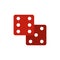 Red dice flat icon