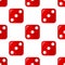 Red Dice Flat Icon Seamless Pattern