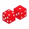 Red dice isometric 3d icon