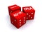 Red dices with retirement signs