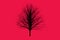 Red die tree color Silhouettes art design